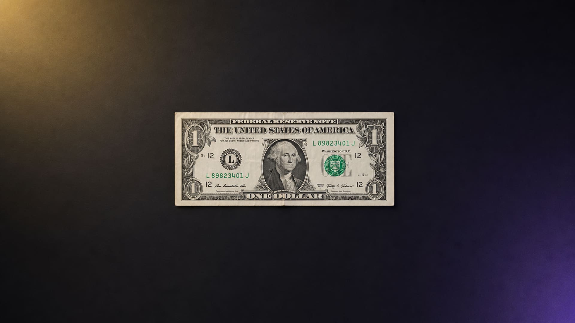 US one dollar bill